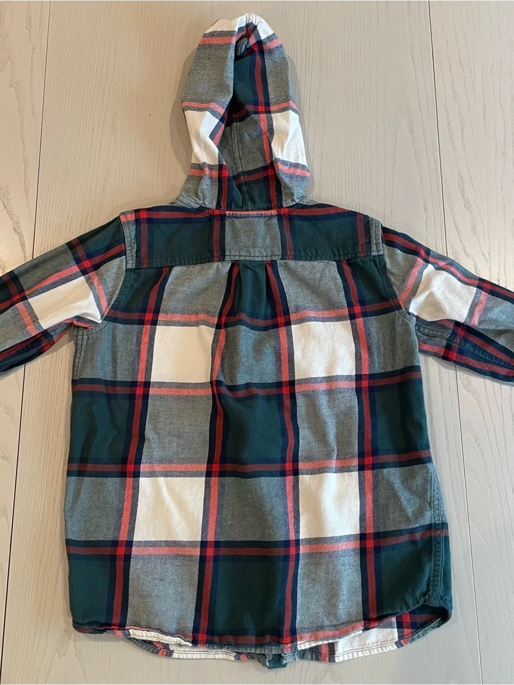 Hanna Andersson Flannel Hooded Button Up Shirt - Size 10